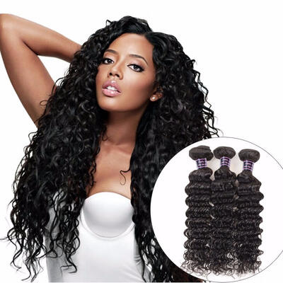 

Indian Deep Wave Hair 3 Bundles 100 Human Hair Weave Bundles Non Remy Human Hair Extensions Natural Color