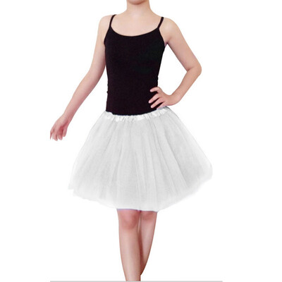 

Women Girls Casual Mini Skirt Ballet Dancewear Layers Elastic Waist Solid Color