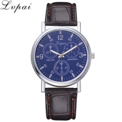 

LVPAI Fashion Casual Three-eye Leather Quartz Watch With PU Belt