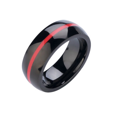 

Men firefighter Ring Stainless Steel Thin blue red line Top Quality Jewelry Rings