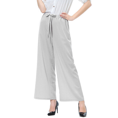 

Fashion Women Elastic Waist Slim Fit Casual High Waist Loose Lace Wide Leg Pants