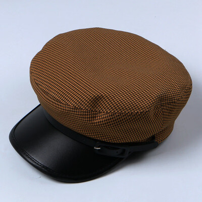 

Autumn&winter military hat children British Korean wave youth curved brim berets Joker fashion lattice painter octagonal hat