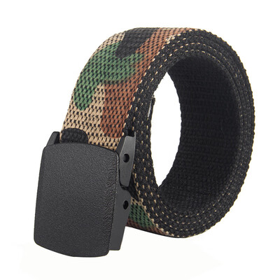 

Unisex canvas belt fashion Camouflage Pattern canvas Plastic Automatic buckle Men belt Tactics casual Men&Women belt