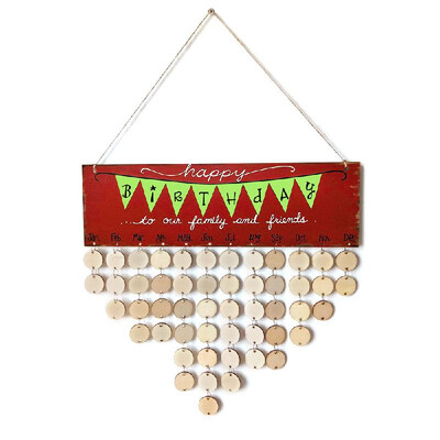 

Wooden Calendar Board Sign Family Celebration&Birthday Reminder DIY Wood Craft for Home Decoration
