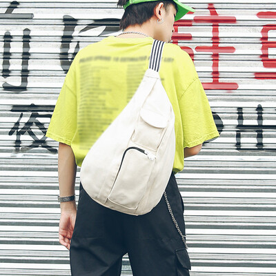 

Tailored Fashion Neutral Solid Color Canvas Messenger Shoulder Bag Chest Bag Waist Bag