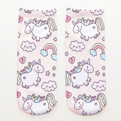 

Women Socks Unicorn Animal 3D Cartoon Funny Cute Socks Novelty Meias Print Ankle Socks Chaussette Exquisite Hocoks Soxs