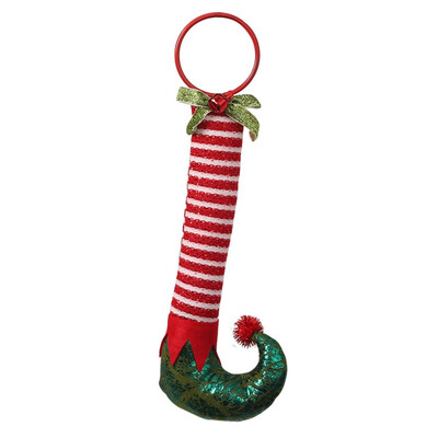 

Christmas Pendant Striped Elf Boots Xmas Tree Door Hanging Decoration for Home Wooden Xmas Tree Ornaments Xmas Gift for Kids