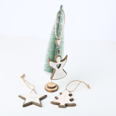 

For Christmas Tree Home Hanging Decoration Wooden Vintage Rural Style