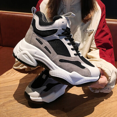 

High-top sneakers womens autumn Korean version of Joker student breathable ulzzang super fire thick-soled Torre shoes tide