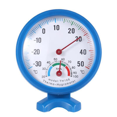 

Mini Round Clock Shaped Indoor Outdoor Hygrometer Humidity Thermometer
