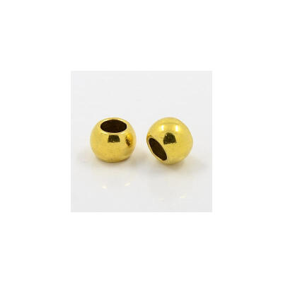 

Large Hole Beads Alloy European Beads Lead Free&Cadmium Free Round Antique Golden about 85mm long 115mm wide