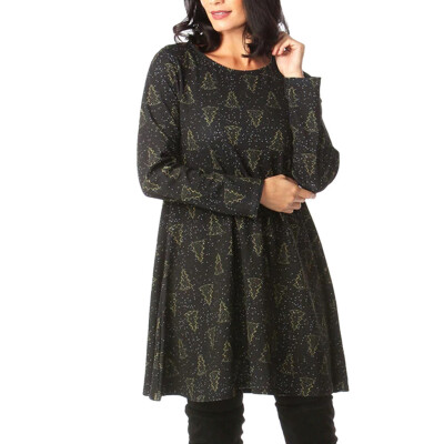 

Tailored Womens O-collar Snowman Gift Box Checker Printed Christmas Long Sleeve Shirt Blouses