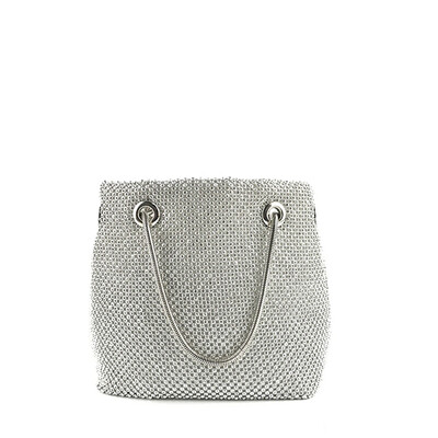 

Tailored Women Evening Bag Net Diamond Sequins Skewed Bucket Bag Handbag Chain Bag