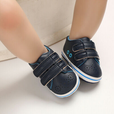 

Soft Sole Newborn Baby Boy Girl Pre-Walker PU Leather Pram Shoes Trainers 0-18 Months