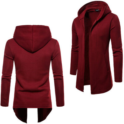 

Men Casual Sweater Slim Fit Cardigan Long Sleeve Hooded Trench Coat Jacket Suit