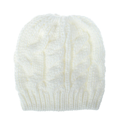 

Womens Girl Stretch Knit Hat Messy Bun Ponytail Beanie Holey Warm Hats Winter