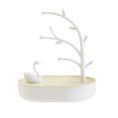 

Toponeto Swan Jewelry Rack Pink Girl Heart Jewelry Box Swan Lake Jewelry Collection Box