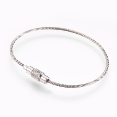 

304 Stainless Steel Wrap Bracelets Making Two Loops with Clasps Stainless Steel Color 6-18"155cm 15mm