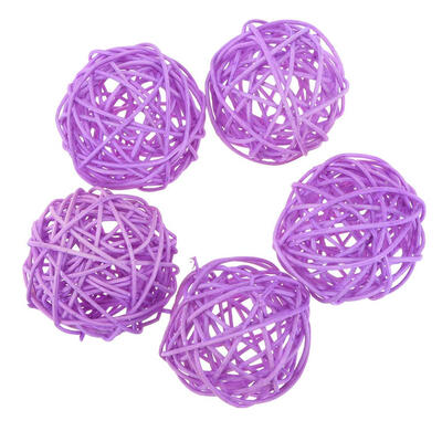 

5pcs DIY Cute Round Rattan Ball Wicker Ornament Wedding Party Decor Gifts
