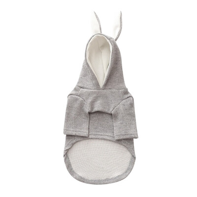 

Dog Sweaters Small Dog Knit Sweater Hooded Rabbit Ear Coat Gray Pink FB Clothes Puppy Hoodie Coat Pet Supplies Clothing Fashion