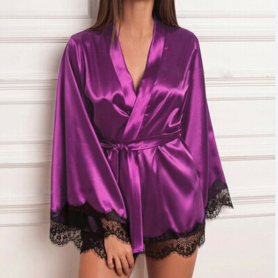 

Women Long Bride Robe Satin Silk Night Dressing Gown Bathrobe Bridesmaid Kimono