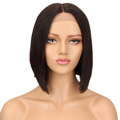 

Noble Human Hair Lace Front Wigs For Women Brazilian Remy Hair Straight Short Bob Wig Pre Plucked Black Brown wig free shipping