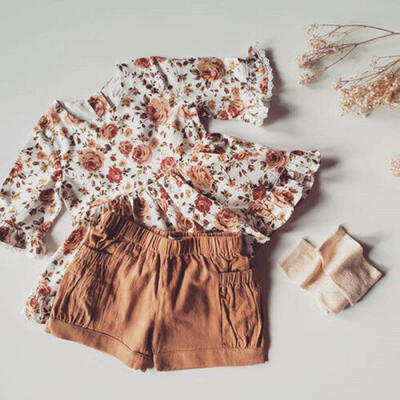 

Infant Toddler Baby Girls Summer Floral Tops T-shirt Dress Pants Outfits Set US