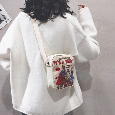 

Net red texture small bag female 2019 new wave Korean version of the wild Sesame Street single shoulder Messenger bag cartoon canvas bag