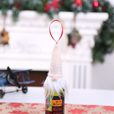 

〖Follure〗Christmas Wine Bottle Set Santa Decoration Xmas Bottle Cap Xmas Decor Beige