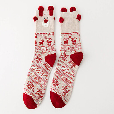

New 2019 Women Sock Winter Warm Christmas Gifts Stereo Socks Soft Cotton Cute Santa Claus Deer Socks Xmas Christmas Cute Socks