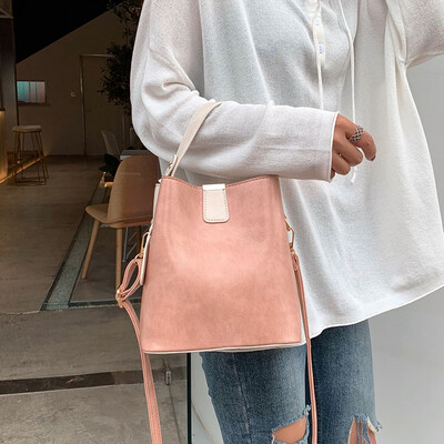

Womens bag 2019 new fashion handbags Sen double-sided bucket bag foreign gas Messenger bag wild ins shoulder bag