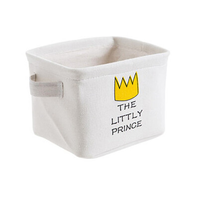 

Cartoon small fresh canvas storage basket kitchen storage box desktop snacks debris storage basket