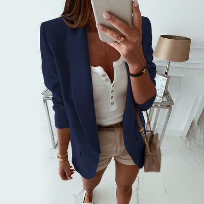 

Womens Long Sleeve Loose Coat Plus Size Office Business Outwear Blazer Jackets