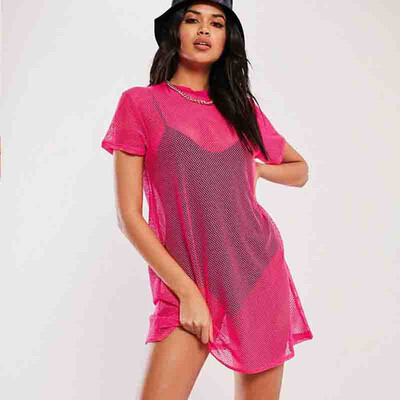 

Women Sexy See-through Bodycon Dress Mini Cover Up Evening Party Beach Clubwear