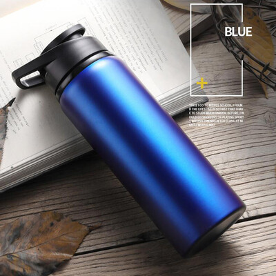 

Siaonvr Portable Stainless Steel Sports Bottle Straight Drink Bicycle Travel Cold Kettle