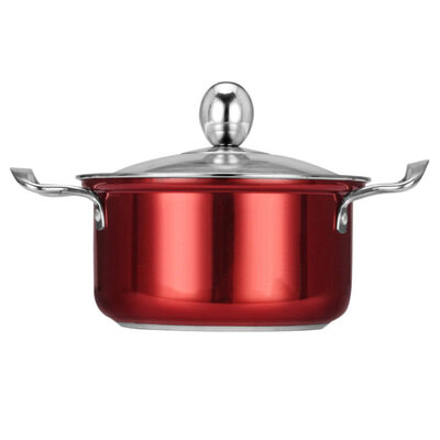 

16cm Stainless Steel Mini Soup Induction Cooker Universal Pot with 2 Handle