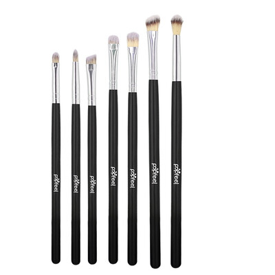 

Popfeel 7pcs Eyes Makeup Tool Wood Handle Soft Synthetic Hair Brand Eyeshadow Makeup Brush Set