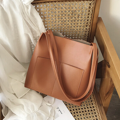 

Tailored Women Retro Shoulder Bag Bucket Bag Casual Large Capacity Handbag