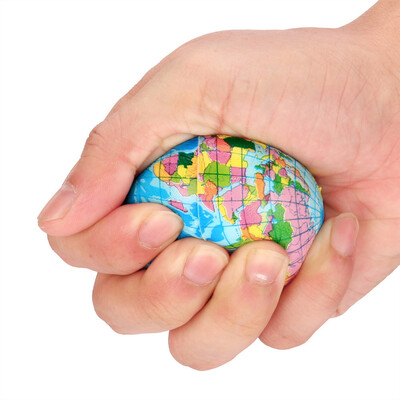 

Tailored 76mm Stress Relief World Map Foam Ball Atlas Globe Palm Ball Planet Earth Ball