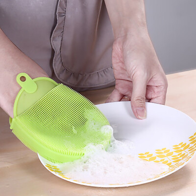 

Toponeto Silicone Dish Washing Sponge Scrubber Kitchen Cleaning Antibacterial Tool