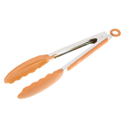 

Silicone Stainless Steel BBQ Tongs Meat Clip Bread Cook Barbecue Food Clamp