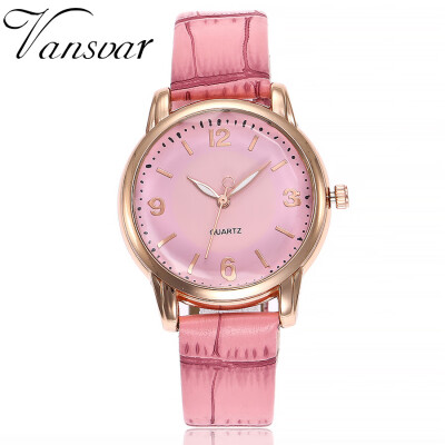 

Vansvar Womens Casual Quartz Leather Watch Analog Ladies Wristwatches relogio feminino reloj mujer bayan kol saati Clock 533