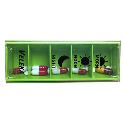 

5 Days Pill Box Organizer With Lids Tablet Travel Medicine Case Splitter
