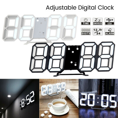 

3D LED Digital Clock Glowing Night Mode Brightness Adjustable Electronic Table Clock Intelligent Digital Electronic Wall Clock