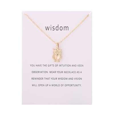 

Fashion Jewelry Hot New Arrived Wisdom Owl Pendant Necklace For Women Gift
