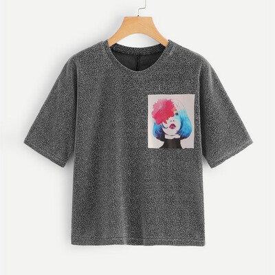 

Nomeni Fashion Womens Ladies Summer Short Sleeve O-Neck Print Casual Tops T-Shirt