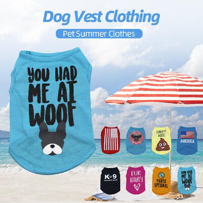 

Dog Shirt Dog T-Shirts Dog Summer Clothes Printed Pet Vest Clothing Party Apparels Pet Summer Clothes for Small Puppy Dogs Cats Su