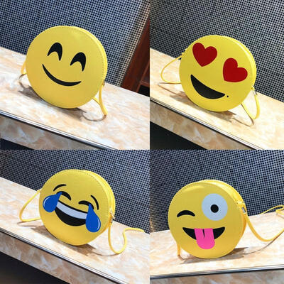 

Women Smile Emoji Printed Shoulder Crossbody Bag Leather Mini Smiley Face Bag Messenger Clutch Purse