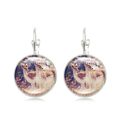 

Simple Christmas Xmas Designs Earrings Elk Earrings Time Gemstone Earring Womens Gift Jewelry