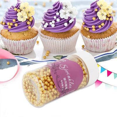 

Greensen 4mm Small Gold Beads Pearl Edible Pearl Sugar Ball Fondant DIY Cake Baking 85g